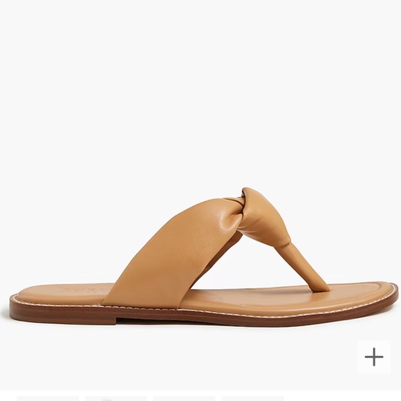 NWT! J.Crew Factory Knotted thong sandals in Light Caramel. Size 6. - Picture 4 of 6